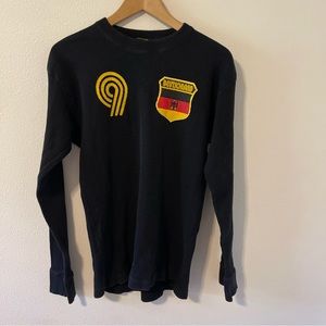 Sun Tees Deutschland #9 Long Sleeve Thermal Soccer Black Cotton Heavyweight-XL